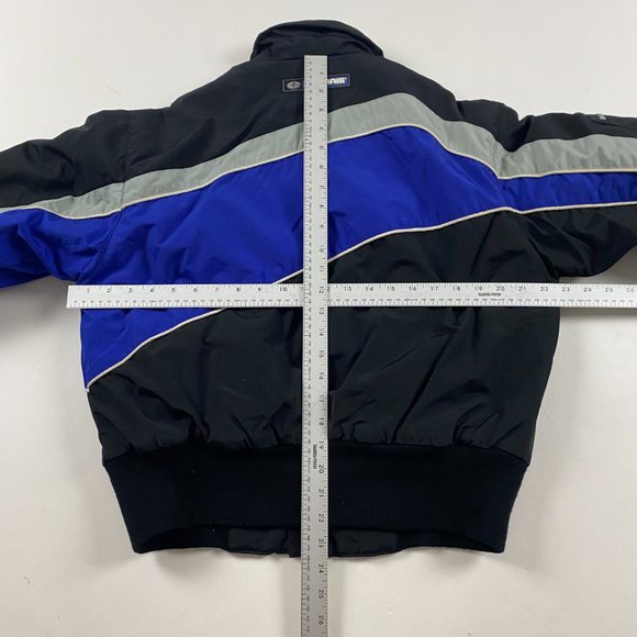 Vintage Polaris Snowmobile Jacket Coat Medium Women Black Blue Nylon Winter - Picture 14 of 16